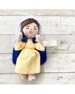 Each doll comes with an attachment which can be used to connect to almost any pacifier.