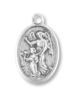 Guardian Angel Oxidized Medal 