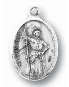 St Joan of Arc Oxidized Medal 