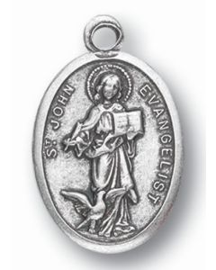 St John the Evangelist Oxidized Medal 