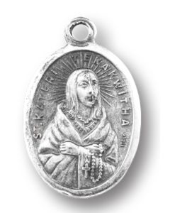 St Kateri Tekakwitha Oxidized Medal