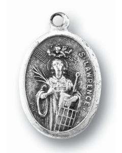 St Lawrence Oxidized Medal 