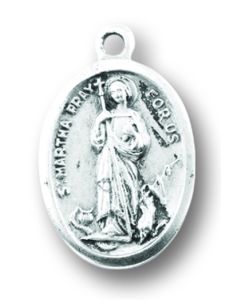 St Martha Oxidized Medal 