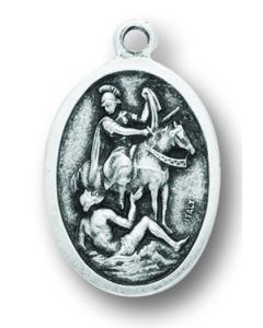 St Martin of Tours Oxidized Medal 