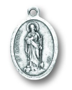 St Matthew Oxidized Medal 