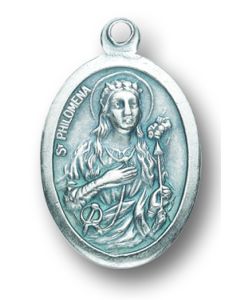 St Philomena Oxidized Medal