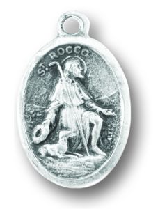 St Rocco Oxidized Medal 