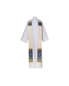 Overlay stole Baroque 6409 made of 100% wool, Floral Damask