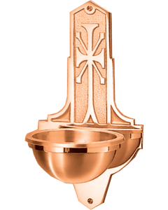 401-83C Holy Water Font 16" Shown in High Polish Bronze