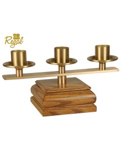 Bronze and oak candlestick multi-lite, 3, 5 or 7 light