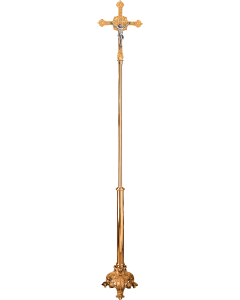 389-207 Processional Crucifix Shown in High Polish Bronze