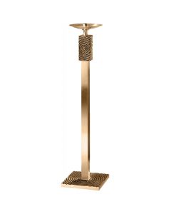 390-229 Floor Candlestick 44" Combination Satin Finish