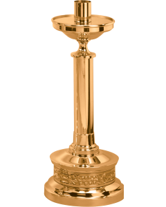 401-227B Low Profile Paschal Candlestick 28" Shown in High Polish Bronze