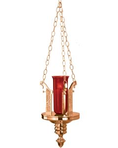 401-50 Hanging Sanctuary Lamp Shown in High Polish Bronze