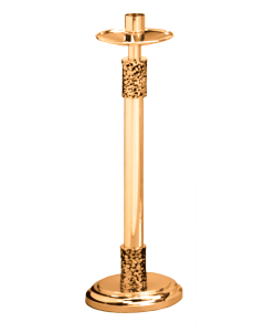 417-227 Low Profile Paschal Candlestick 28" Shown in High Polish Bronze