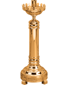 433-227 Low Profile Paschal Candlestick 28" Shown in High Polish Bronze