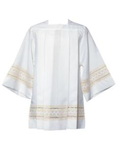 Square neck Pleated Polyester with Embroidered Eyelet