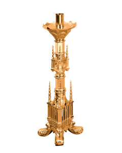 499-227 Low Profile Paschal Candlestick 28" Shown in High Polish Bronze