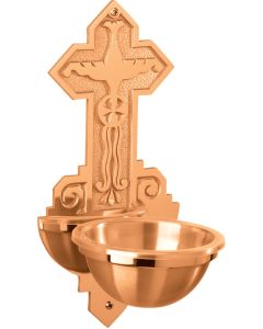 499-35C Holy Water Font 15" Shown in High Polish Bronze