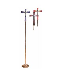 5540-271 Processional Risen Christ Crucifix 89" Shown in High Polish Bronze