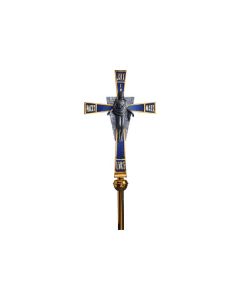 4556-271 Processional Risen Christ Crucifix 90" Shown in High Polish Bronze