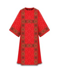 Red Dalmatic type IV. Adorned with beautifully woven galloon, Duomo Man-made fibers