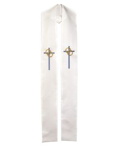 Overlay Stole with Cross and Wedding Rings 715