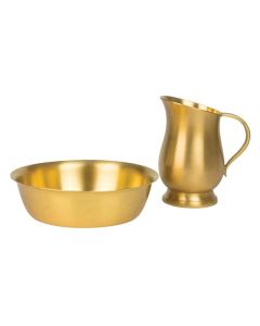 Lavabo Set (Pitcher and Bowl) — Gold Plate, Satin Finish