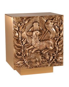Tabernacle 98TAB14, Bronze Bas Relief Interior Lined in White Silk Empire Bronze Regal