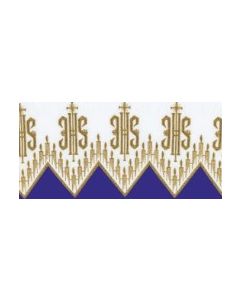 Altar Cloth with IHS Gold Metallic Lame Embroidered, 100% Polyester, Made in the USA