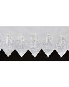White Silk embroidery 100% Polyester Altar Cloth with IHS