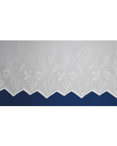 Altar Cloth Scalloped with Grapes and Wheat Silk Embroidered White, 100% Polyester, Made in the USA