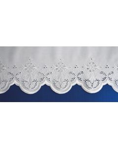 White Silk Embroidered Altar Cloth 100% Polyester with Cross and Flower