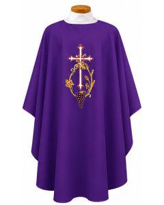 Purple Chasuble Cross Wheat and Grapes 840 Beau Veste BV840