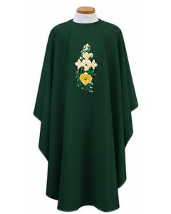 White Chasuble Cross and Lily, Beau Veste 841