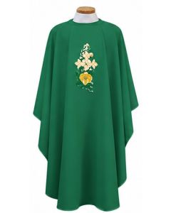 White Chasuble Cross and Lily, Beau Veste 841