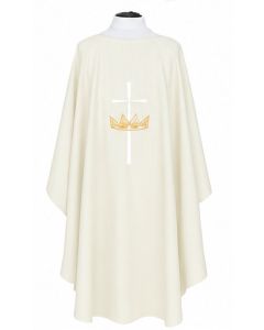 Chasuble Beau Veste Cross and Crown 100% Polyester BV842