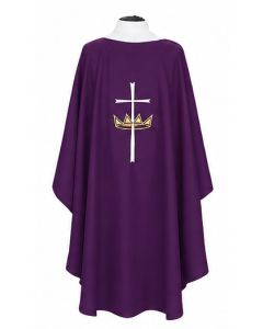 Chasuble Beau Veste Cross and Crown 100% Polyester BV842