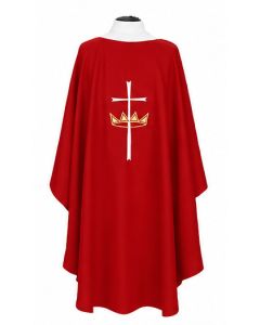 Chasuble Beau Veste Cross and Crown 100% Polyester BV842