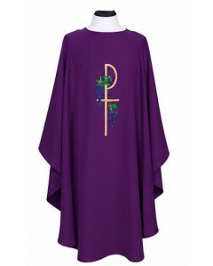 Purple Chasuble Beau Veste 845 Grapes Chi-Rho 