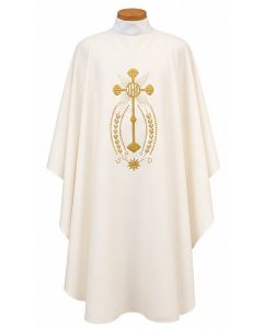Kelly Green Chasuble with Monstrance and IHS. Beautiful, Lightweight. Beau Veste 846