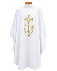 Kelly Green Chasuble with Monstrance and IHS. Beautiful, Lightweight. Beau Veste 846