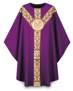 Gothic Chasuble with Alpha Omega emblem