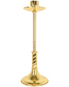 High Polish Brass Paschal Candlestick twist Style shaft