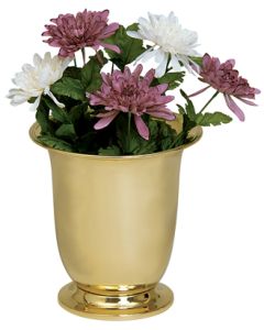 Vase with Liner K455, Brass 9 1/4" H