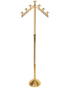 Brass Adjustable Floor Candelabra