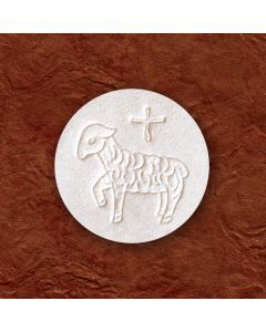 1 3/8" White Hosts Lamb Design
