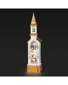 18" Lighted Swirl Church
