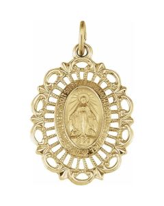 14kt Miraculous Ornate Medal