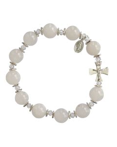 Rosary Bracelet White Jade